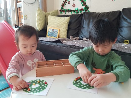 [Merry Christmas]/[엄마표놀이]클레이,가베로 장식하기