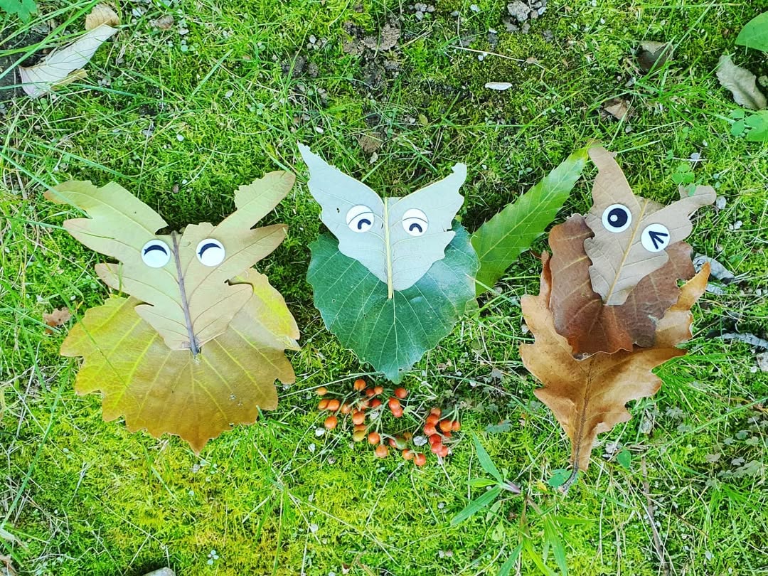 가을을 담은 특별한 놀이: 나뭇잎으로 나만의 귀여운 인형 만들기