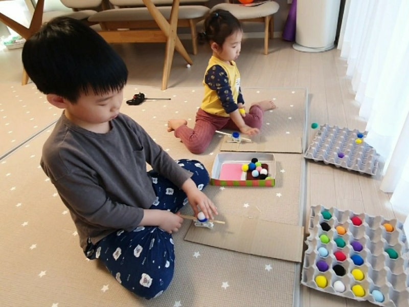 [엄마표놀이] 계란판을 활용한 놀이 | 화산폭발놀이 | 꽃나무만들기 | 홈스쿨링 l homeschooling