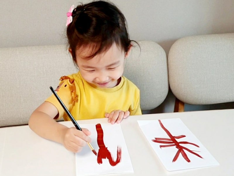 [엄마표놀이] 사계절 나무를 표현해서 병풍을 만들어요 | 사계절병풍ㅣ물감찍기