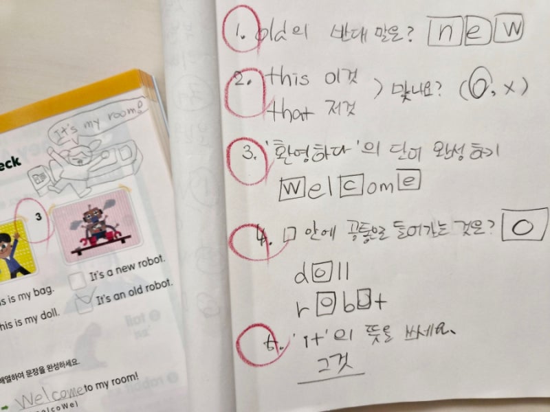 단어 확인 및 문제 풀이