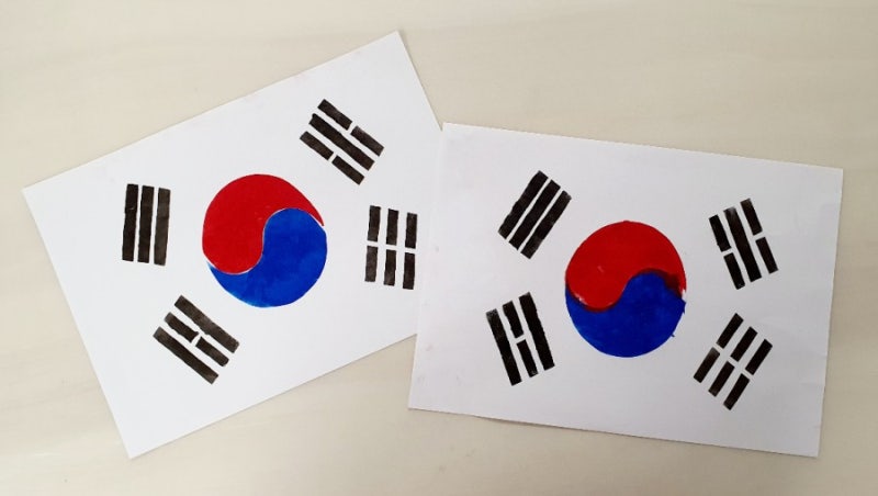 태극기만들기 ㅡ 물감으로 태극기 찍기 ㅣ 우리나라 주제 홈스쿨링